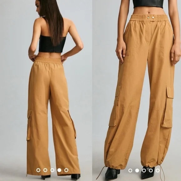 Pilcro Pants - Anthropologie Pilcro cargo parachute pants small khaki tan skater urban casual